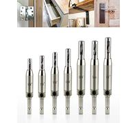 QWORK® Set di 7 punte per trapano autocentranteda per cerniere porta, punta di trapano per cerniere, Cerniera Autocentrante : 2 mm, 2.8 mm, 3.6 mm, 4.4 mm, 5 mm, 5.2 mm, 6.3 mm