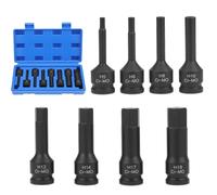 QWORK® Set di 8 bussole esagonali da 1/2", in acciaio al cromo-molibdeno, H5, H6, H8, H10, H12, H14, H17, H19