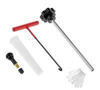 QWORK® Set di Attrezzi per l'installazione di valvole per Pneumatici 4 Pezzi con valvole in Gomma TR413 - Riparazione efficiente delle valvole Senza smontaggio