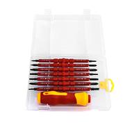 QWORK® Set di Cacciaviti Elettricista Isolati 14 in 1, Cacciavite Intercambiabile con Impugnatura Morbida per Riparazioni Elettricisti