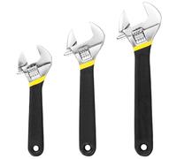 QWORK® Set di Chiavi Regolabili, 3 Pezzi (150 mm, 200 mm, 250 mm) con Scala Laser e Impugnatura Antiscivolo