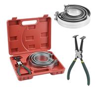 QWORK® Set di compressori a pistone con pinze, 62-145 mm, per SUV/camion/trattori/automobili, inclusa custodia