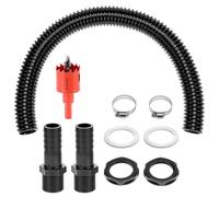 QWORK® Set di connettori per cisterne, Tubo di Collegamento da 500 mm e perforatore, per cisterne per Acqua piovana