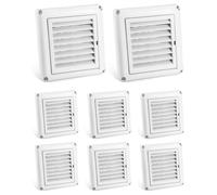 QWORK Set di coperture bianche per ventilazione da 4"" per scarico di asciugatrici da esterno, confezione da 8 coperture per prevenire la nidifica