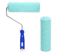 QWORK® Set di rulli di vernice in microfibra per texture speciali, rullo di vernice 23 cm, altezza pelo 12 mm, manico del rullo compatibile con aste telescopiche