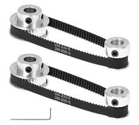 QWORK® Set di Ruota Sincrona GT2 per Stampante 3D, 20 & 36 Denti 8 mm Foro Puleggia e lunghezza 200 mm Larghezza 6 mm Cinghia, 2 Set