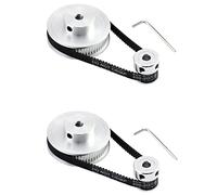 QWORK® Set di Ruota Sincrona GT2 per Stampante 3D, 20 & 60 Denti 5 mm Foro Puleggia e lunghezza 200 mm Larghezza 6 mm Cinghia, 2 Set