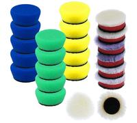 QWORK® Set di tamponi per lucidatura da 23 Pezzi, Spugna per lucidatura da 30 mm/40 mm e tamponi in Lana - tampone per lucidatura Dettagli per lucidare, levigare e cerare
