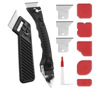 QWORK® Set rimuovi silicone 11 pezzi, raschietto e lisciatori per fughe, per rimuovere e rinnovare giunti in silicone