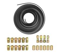 QWORK® Set tubi freno Ø 4,75 mm, tubo freno in acciaio ramato da 5 m con collegamenti a vite e connettori M10, per sistemi idraulici e di alimentazione automobilistici