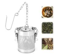 QWORK® Setaccio per spezie in acciaio inossidabile, versatile setaccio per filtro tè con catena di trasporto e gancio, filtro per spezie, per cucina e ristorante