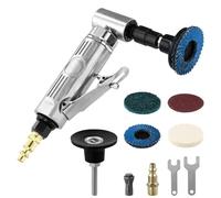 QWORK® Smerigliatrice ad aria compressa angolare 90° - Alta velocità fino a 12000 giri/min - Disco di sabbia 50 mm - Attacco rapido 1/4" - per lucidatura e smerigliatura di precision