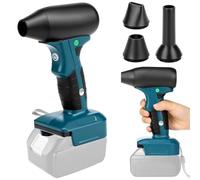 QWORK® Soffiatore a batteria portatile, soffiatore per foglie senza spazzole con 2 ugelli, compatibile con batteria Makita 18V (senza batteria)