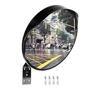 QWORK Specchio Convesso Interni ed Esterni, Specchio Stradale da Traffico per Strade, Magazzini, Garage e Negozi, Ø 30 cm, Staffa e Viti Incluse