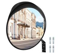 QWORK® Specchio Convesso Sicurezza, Specchio Stradale 40 cm, Specchio Convesso, Specchio Stradale Grandangolare Regolabile, per Garage, Percorso