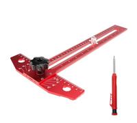 QWORK Squadra a T scorrevole in lega di alluminio da 35,6 cm, con punta angolare di precisione, multifunzione, regolabile, con matita meccanica