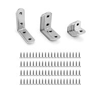QWORK® Staffe Angolari, 28 Pezzi 90 Gradi Bretelle Angolari, Acciaio Inossidabile, 16x20 mm, 16x40 mm, 16x50 mm, Staffe A Forma Di L Per Il Fissaggio Di Mobili