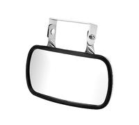 QWORK Stainless Steel Convex Mirror, Over Door Rectangular U-Bracket Rearview Mirror for Tractors, Forklifts, Trucks