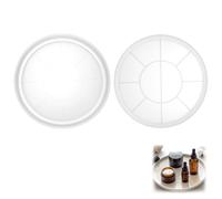 QWORK® Stampi silicone Vassoio rotondo, 22,5 cm versatile stampo in silicone fai-da-te, per sottobicchieri, piatti per gioielli e altro ancora