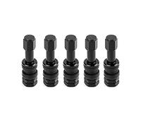 QWORK Stelo per valvole, confezione da 5 pezzi, VS43/TR43E Tubeless in metallo, colore: Nero