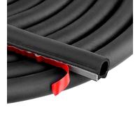 QWORK® Striscia di Tenuta Portiera Auto D-forma, 6 m Guarnizione in Gomma Autoadesiva, Striscia di Tenuta Auto Impermeabile, per Auto, Finestra