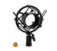 QWORK® Supporto Antiurto Microfono in Metallo, Shock Mount Metallo Supporto per Microfono per Microfono Diametro da 45 mm a 50 mm (Nero)