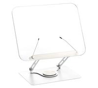 QWORK® Supporto da lettura girevole a 360° e pieghevole, regolabile in angolazione e altezza, portata ca. 5 kg, compatibile con telefoni cellulari, tablet, laptop