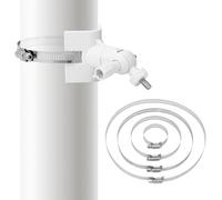 QWORK® Supporto da palo universale in metallo con 4 passanti Ø50/100/150/200mm, compatibile con telecamere di sorveglianza Arlo/Wyze/Eufycam - bianco