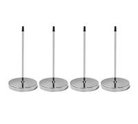 QWORK Supporto per banconote con base rotonda per scrivania, ufficio, cucina, 14 cm, in acciaio, 4 pezzi,argento
