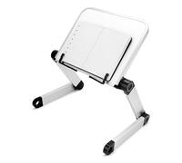 QWORK® Supporto per libri regolabile, supporto per lettura in lega di alluminio, leggio libri da letto, supporto per libri di cucina, pieghevole, bianco