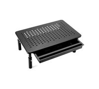 QWORK® Supporto per Monitor con cassetto, 3 regolazioni in Altezza, Portata 20 kg, per Monitor PC, Laptop, proiettore, 37x23cm