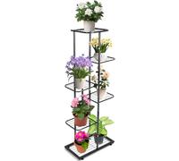 QWORK® Supporto per piante, scaffale porta piante, ripiano per fiori in metallo multistrato, scaffalatura fiorier, per giardino, soggiorno, balcone