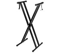 QWORK® Supporto per tastiera , supporto per pianoforte elettrico, struttura a X, 7 livelli regolabili