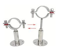 QWORK® Supporto per Tubo Regolabile in Acciaio Inossidabile, staffa regolabile per tubo da diametro 51 mm, 1 pezzi