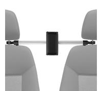 QWORK® Supporto Tablet Auto Centrale, Porta Tablet/Telefono con Asta Telescopica per Poggiatesta Auto (Max 70cm) - Compatibile con Dispositivi da 4,7 a 12,9 Pollici