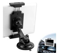 QWORK® Supporto Tablet da Auto per Parabrezza/Cruscotto, Rotabile 360°, Ventosa in PU Stabile e Lavabile, per Tablet e Smartphone da 4,7"-12,3"
