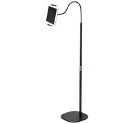 QWORK® Supporto Tablet da Pavimento per Letto e Divano, Angolo e Altezza Regolabili, Collo di Cigno Non Cedevole, per Dispositivi fino a 12,9"