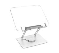QWORK® supporto tablet, leggio pieghevole per libri da lettura in acrilico con altezza regolabile e base girevole a 360°, supporto da lettura portatile per libri per ufficio e cucina