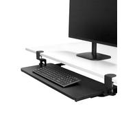 QWORK® Supporto Tastiera pc, Vassoio per Tastiera sotto la scrivania Scorrevole, con Morsetto a C, Peso del Cuscinetto 20 kg