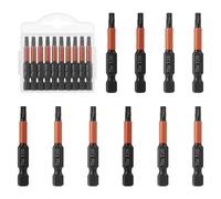 QWORK® T20 set di punte per avvitatore a percussione, punte per cacciavite da 1/4", set di punte esagonali in acciaio S2 da 50 mm, 10 pezzi