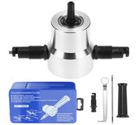 QWORK® Taglia Roditrice Lamiera, Roditore a Doppia Testa, per Acciaio, Acciaio Inossidabile, Alluminio