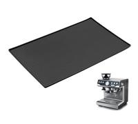 QWORK® Tappetino in silicone 48 x 30 cm sotto la macchina da caffè, sottotappeto antiscivolo per stabilizzare la macchina da caffè - nero
