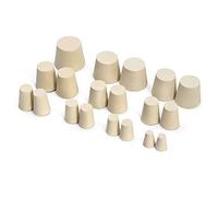 QWORK tappi di gomma, Tappo in Gomma Affusolato Bianco per la Sigillatura di Provette da Laboratorio, 10 diverse misure 000# -7#, 19 Pezzi