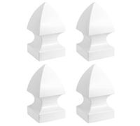 QWORK Tappi per pali in vinile, confezione da 4 tappi per recinzione in vinile, per recinzione da 12,7 x 12,7 cm, per esterni, colore: bianco