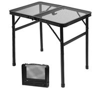 QWORK® Tavolo da campeggio pieghevole 60x40 cm, 2 altezze 27 cm/56 cm, leggero e resistente, ideale per barbecue, pesca e spiaggia