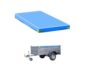 QWORK® Telo Occhiellato Rimorchio Impermeabile con Corda - 209 x 115 x 10 cm - Materiale in PVC 420D Rinforzato - per Rimorchi Auto da 750 kg