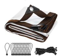 QWORK® Telo trasparente 2m x 3m, telone impermeabile da esterno con occhielli e corda, per giardino, campeggio, serra, balconi