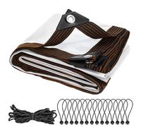 QWORK® Telo trasparente 2m x 4m, telone impermeabile da esterno con occhielli e corda, per giardino, campeggio, serra, balconi