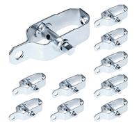 QWORK® Tendifilo per Recinzioni 90mm, 10 Pezzi Tenditore del Filo in Acciaio Zincato, Resistente a Ruggine e Corrosione, Ideale per Giardinaggio e Reti Metalliche