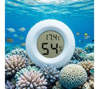 QWORK® Termometro Acquario Digitale con Display LED Verde 45MM - Sensore Esterno ad Alta Precisione per Acquari d'Acqua Dolce, 0-60°C